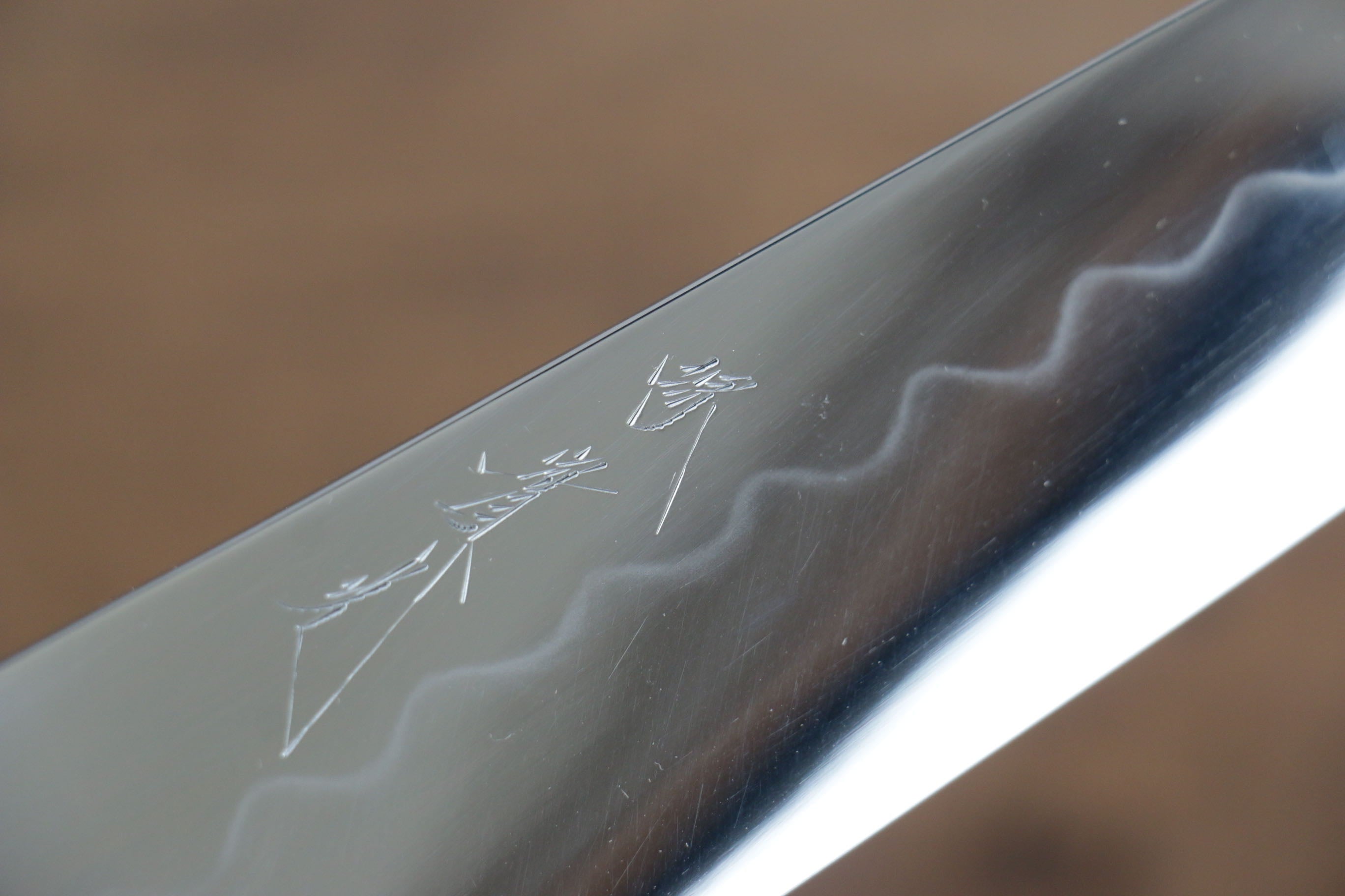 Jikko Honyaki White Steel No.3 Mirrored Finish Kiritsuke Gyuto  210mm Ebony Wood Handle - Japanny - Best Japanese Knife