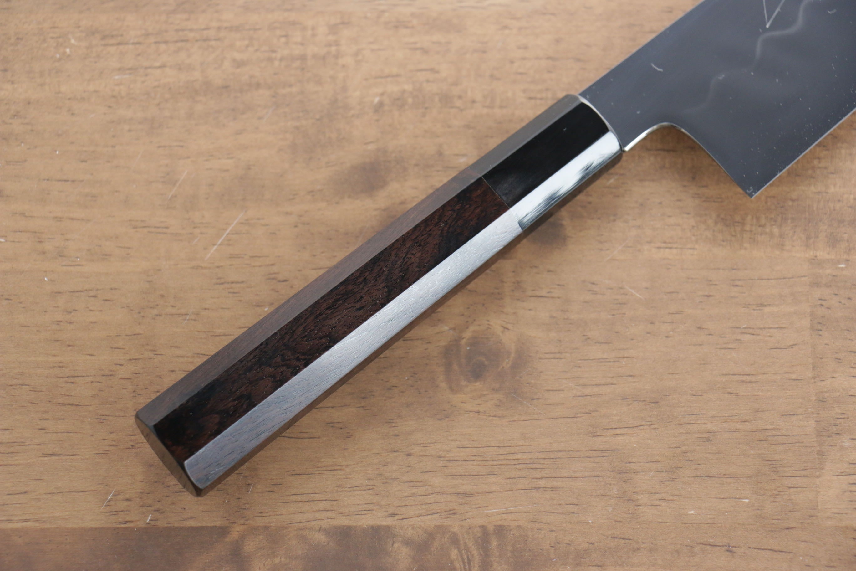 Jikko Honyaki White Steel No.3 Mirrored Finish Kiritsuke Gyuto  210mm Ebony Wood Handle - Japanny - Best Japanese Knife
