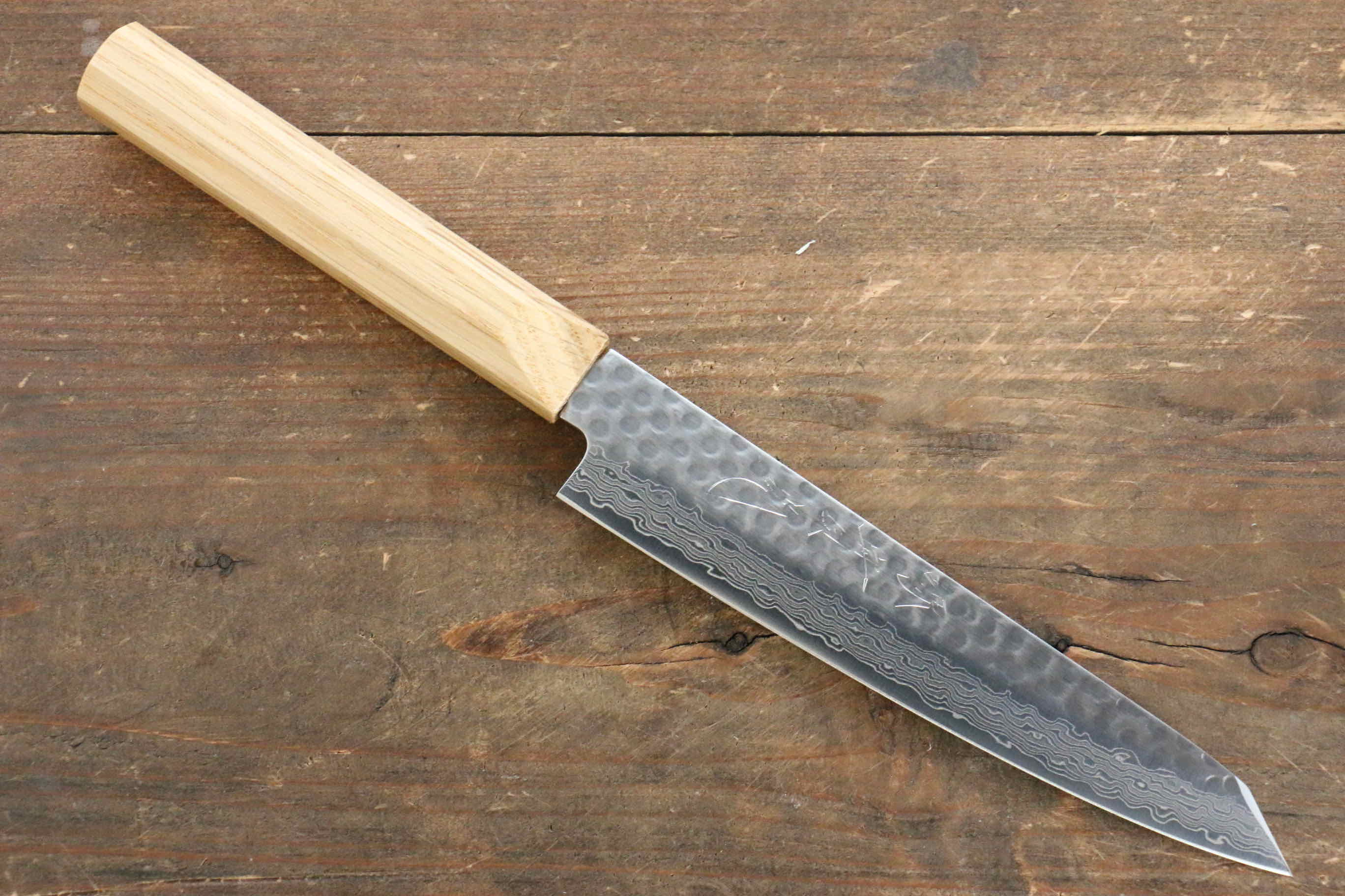 Jikko VG10 17 Layer Kiritsuke Petty-Utility  140mm Oak Handle - Japanny - Best Japanese Knife