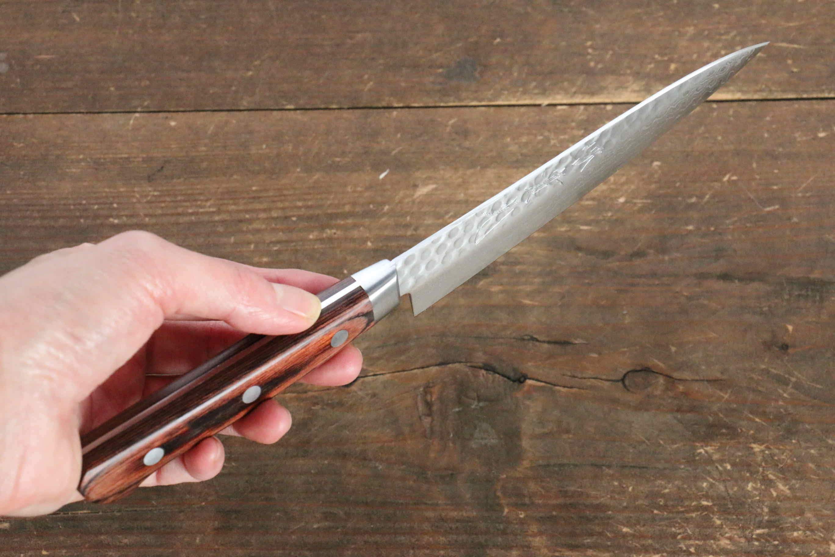 Jikko VG10 17 Layer Petty-Utility  135mm Mahogany Handle - Japanny - Best Japanese Knife