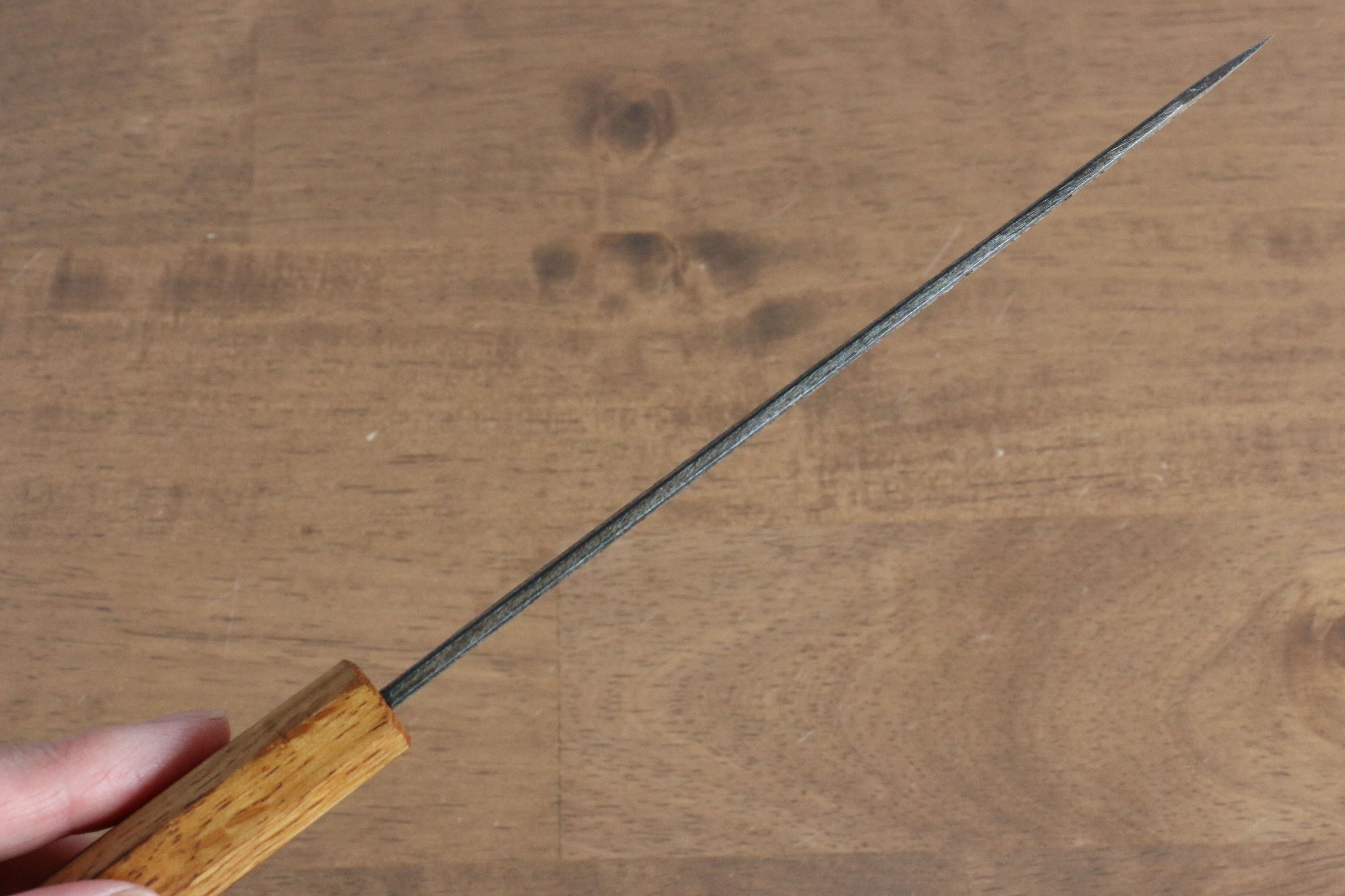 Sakai Takayuki Homura Guren Blue Steel No.2 Kurouchi Hammered Kiritsuke Petty-Utility 150mm Burnt Oak Handle - Japanny - Best Japanese Knife