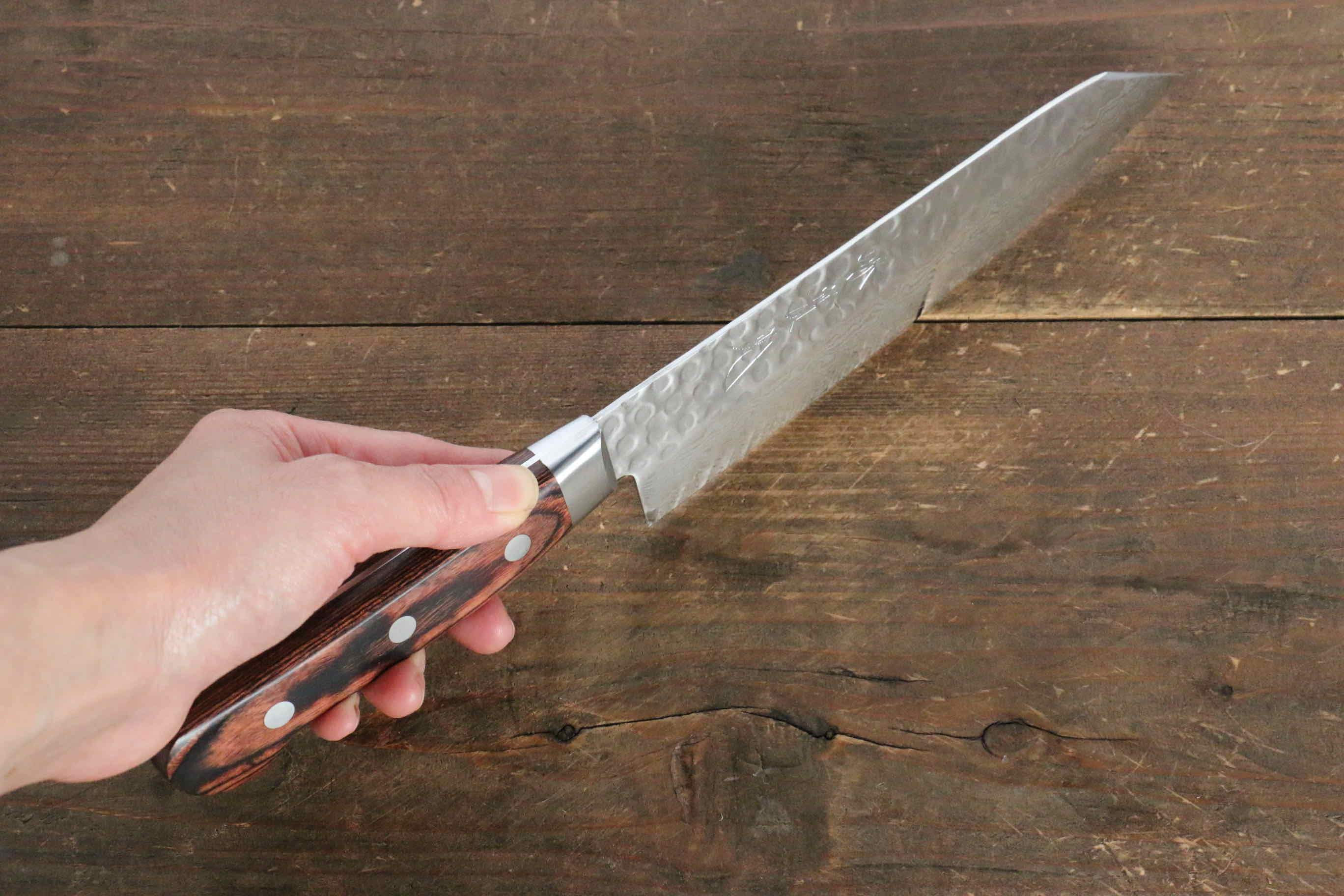 Jikko VG10 17 Layer Kiritsuke Gyuto  170mm Mahogany Handle - Japanny - Best Japanese Knife