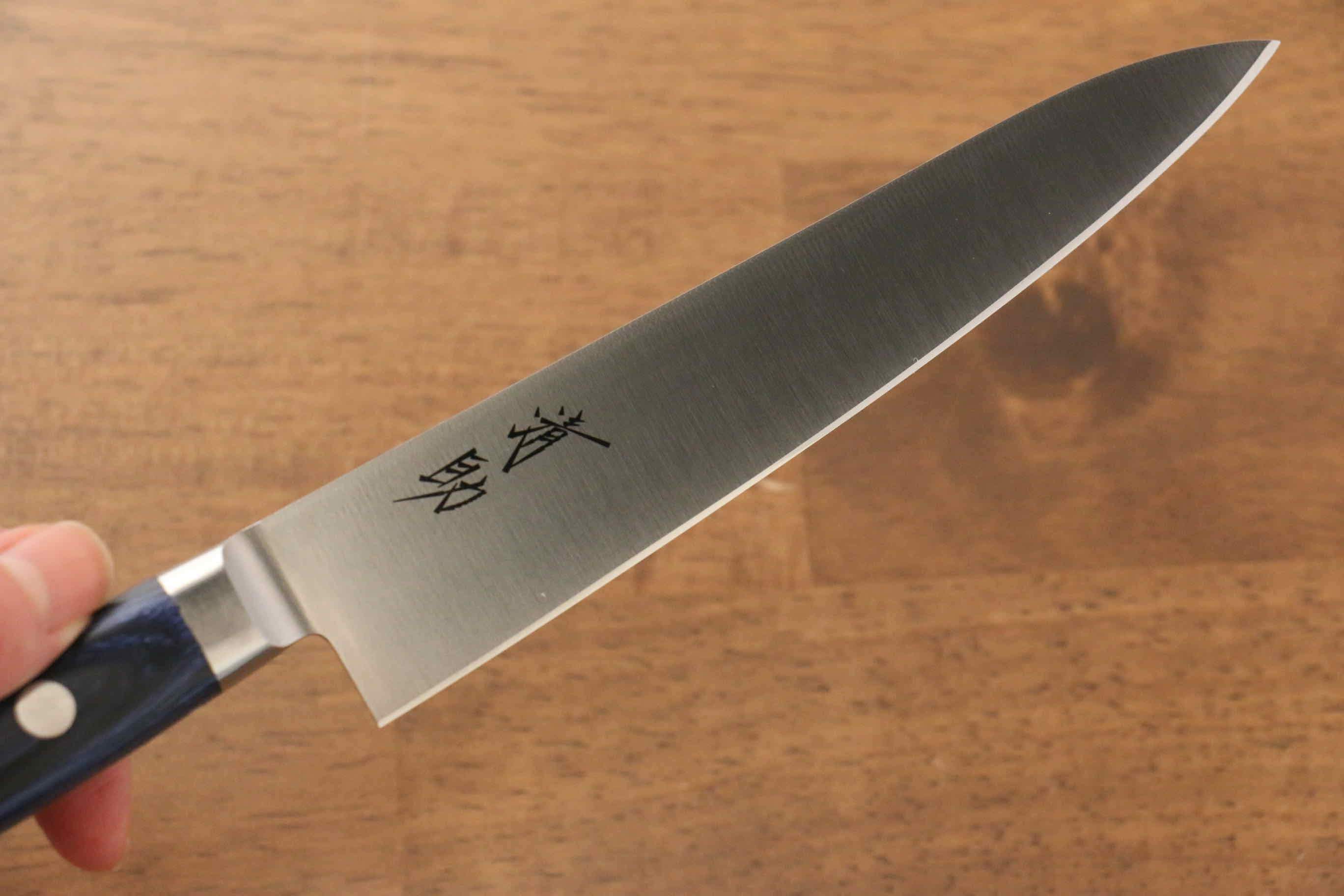 Seisuke Seiten Molybdenum Petty-Utility 150mm Blue Pakka wood Handle with Sheath - Japanny - Best Japanese Knife