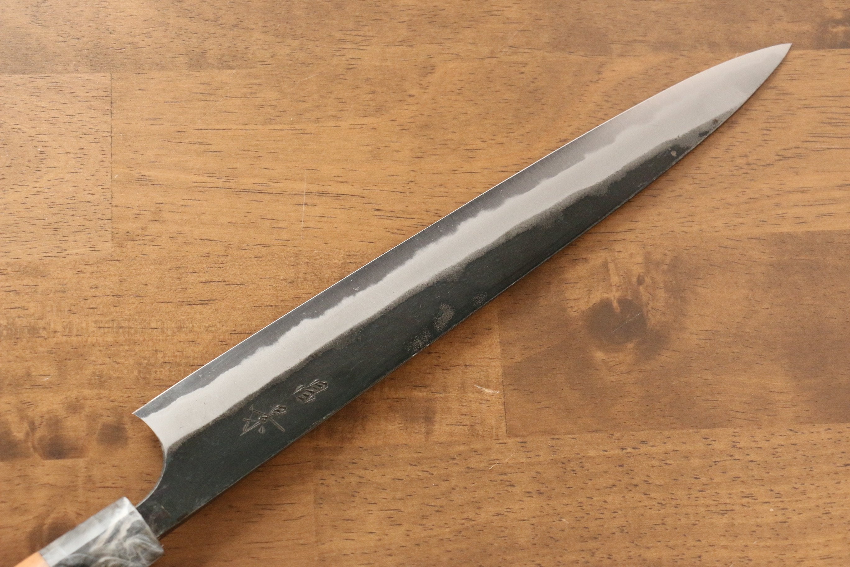 Masakage Masakage Mizu Blue Steel No.2 Black Finished Sujihiki 270mm with American Cherry Handle - Japanny - Best Japanese Knife