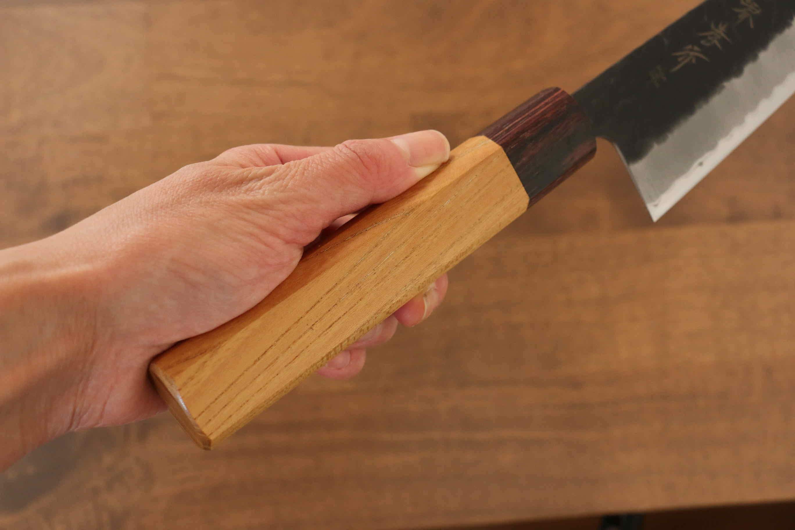 Sakai Takayuki Blue Super Hammered Black Finished Gyuto 210mm - Japanny - Best Japanese Knife