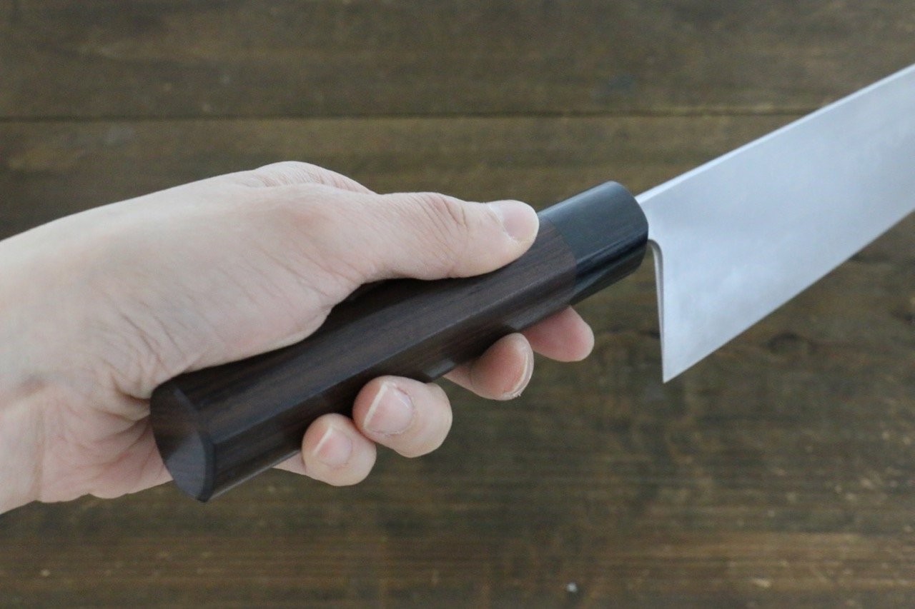 Shungo Ogata White Steel No.2 Damascus Gyuto 240mm Shitan Handle - Japanny - Best Japanese Knife