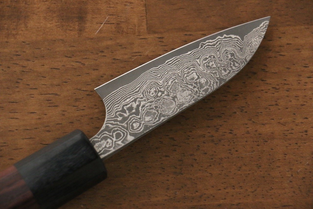 Masakage Kumo VG10 Damascus Petty-Utility  75mm Shitan Handle - Japanny - Best Japanese Knife