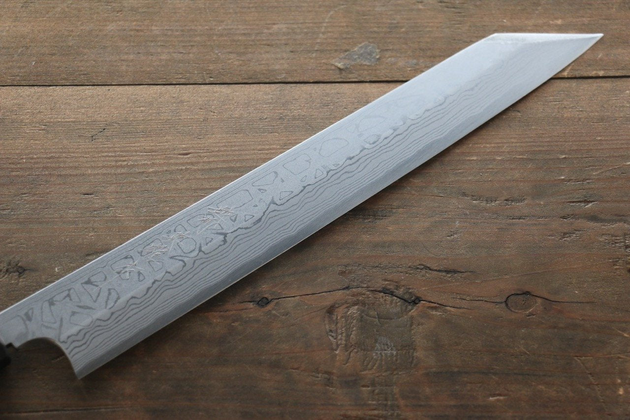 Hideo Kitaoka White Steel No.2 Damascus Kiritsuke Yanagiba 270mm Shitan Handle - Japanny - Best Japanese Knife