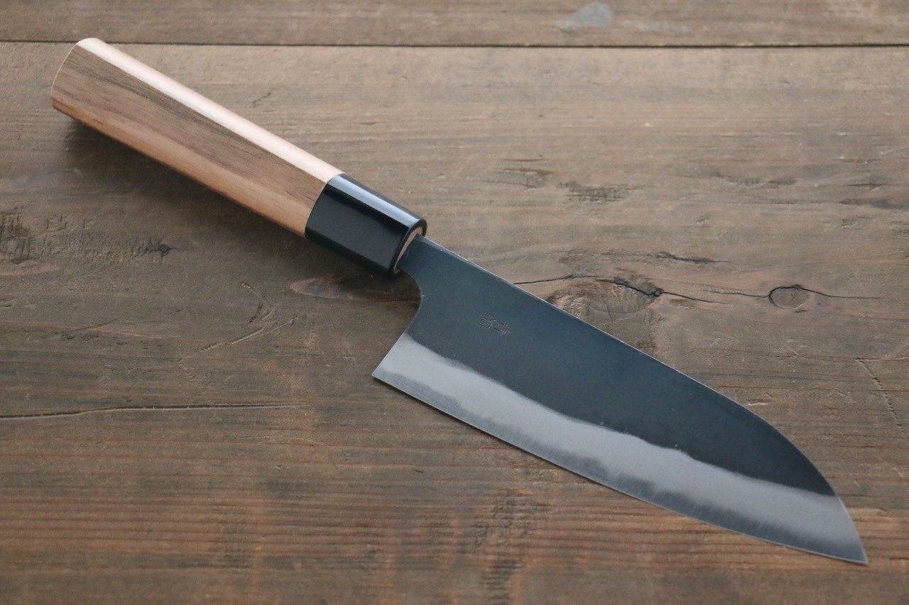 Nao Yamamoto Blue Steel No.2 Kurouchi Small Santoku 150mm - Japanny - Best Japanese Knife