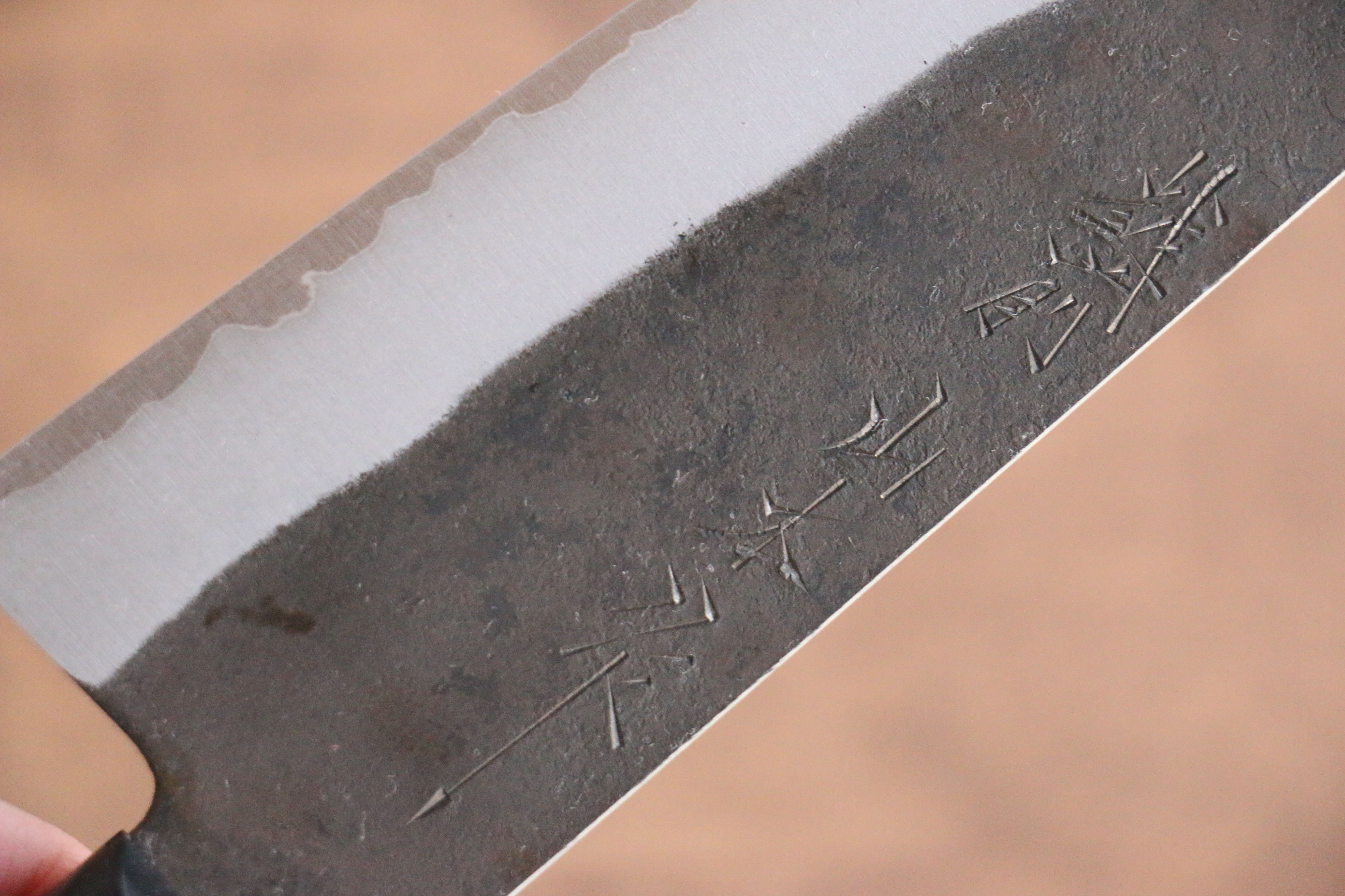 Nao Yamamoto White Steel No.2 Kurouchi Gyuto 180mm Black Pakka wood Handle - Japanny - Best Japanese Knife