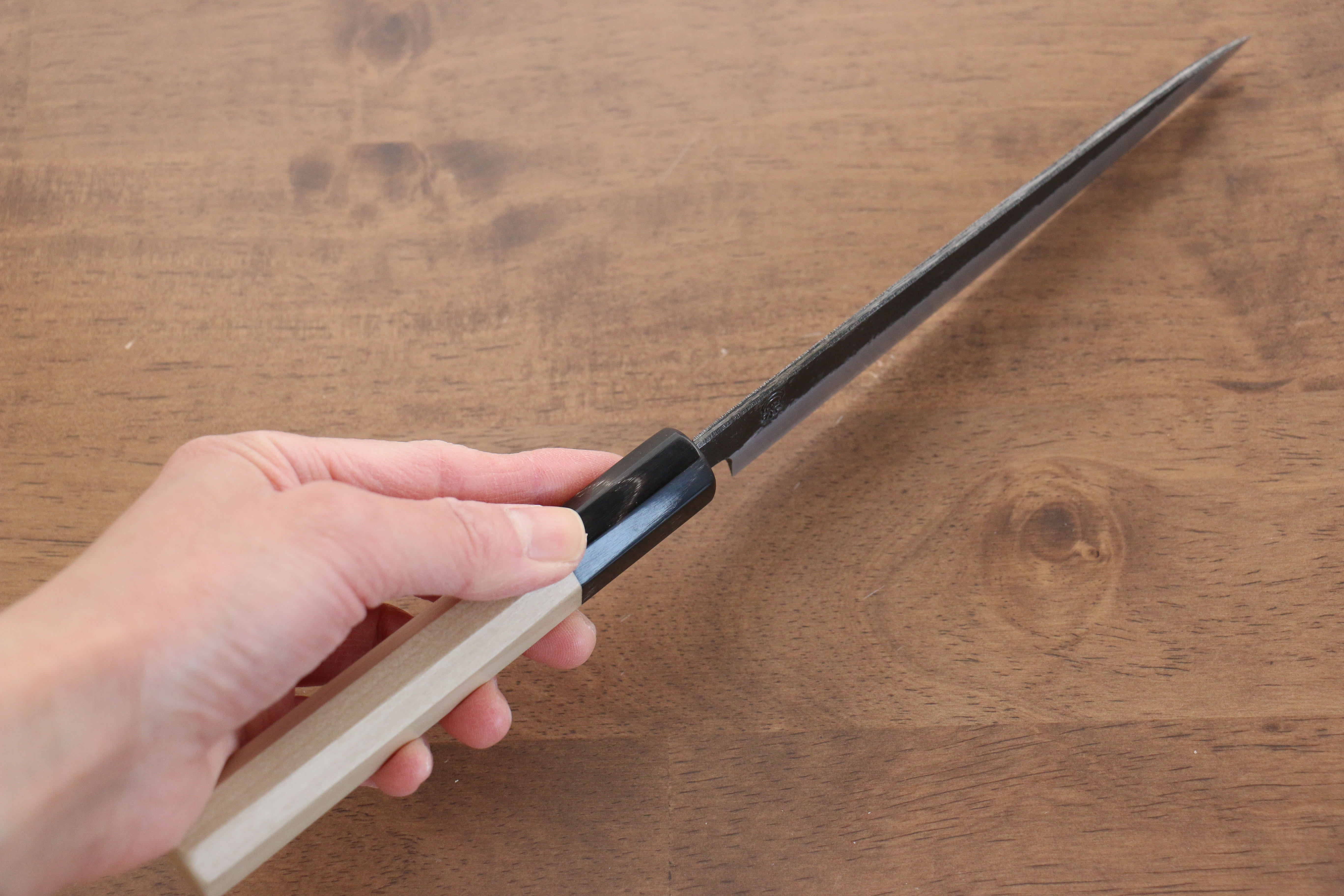 Kikuzuki White Steel No.2 Black Finished Petty-Utility 150mm Magnolia Handle - Japanny - Best Japanese Knife