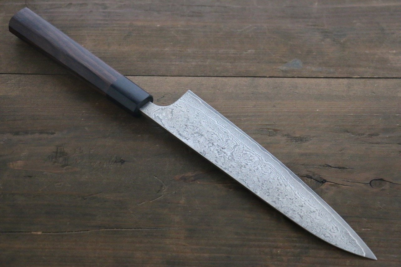 Nao Yamamoto VG10 Black Damascus Gyuto 210mm Shitan Handle - Japanny - Best Japanese Knife
