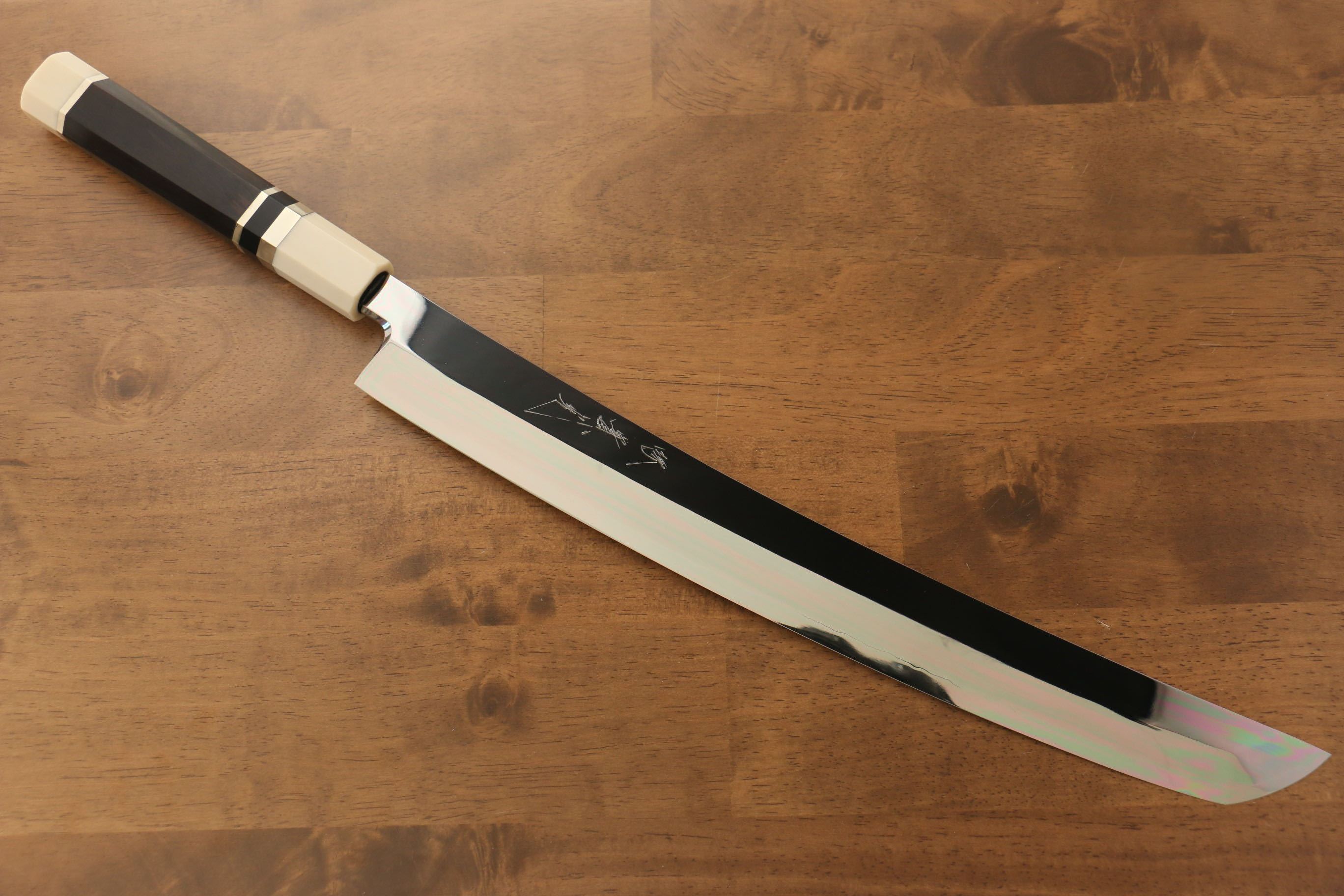 Jikko Silver Steel No.3 Sakimaru Yanagiba  360mm Ebony with Ring Handle - Japanny - Best Japanese Knife