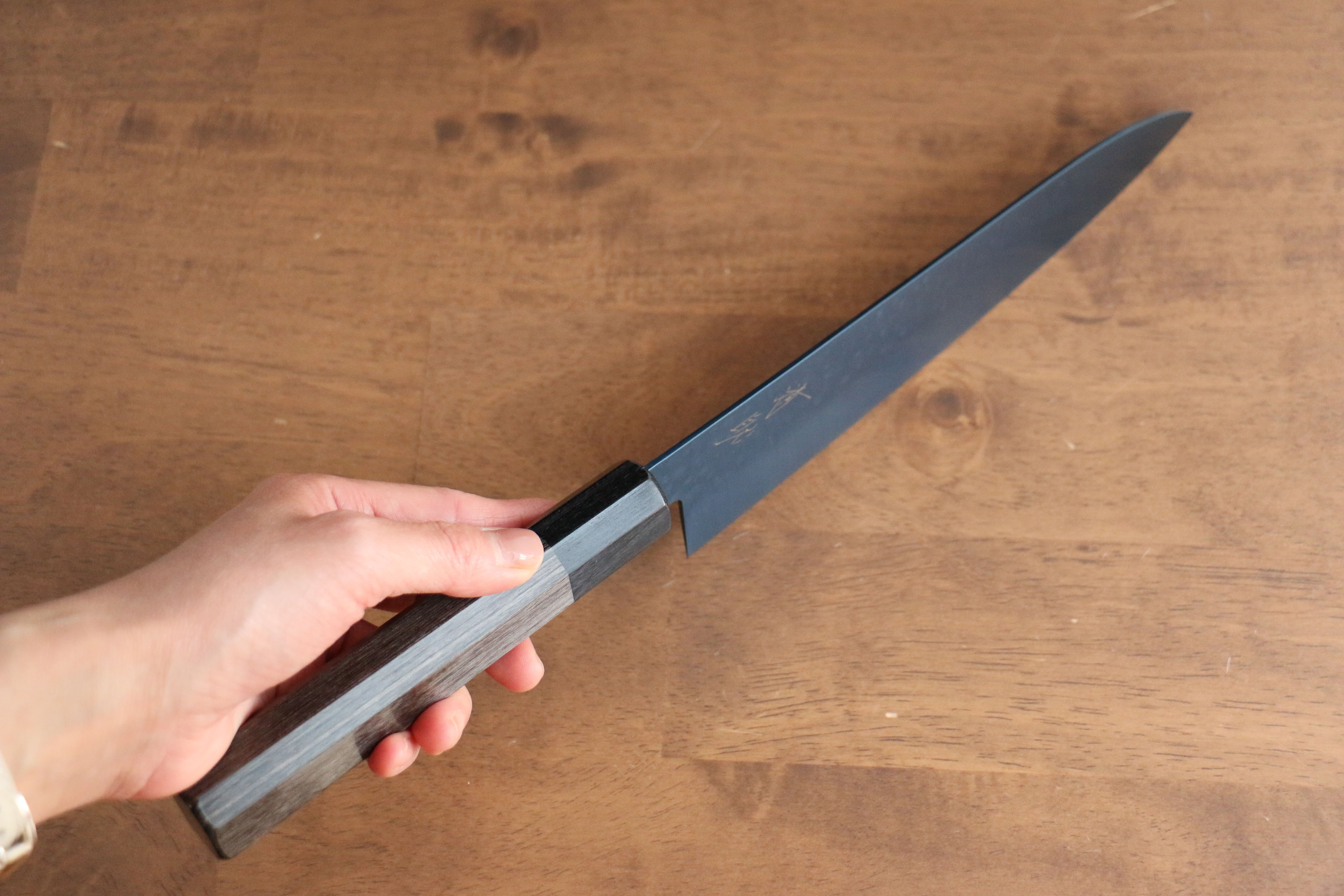 Seisuke SK-85 Ion plating Hammered Gyuto 210mm Gray Pakka wood Handle - Japanny - Best Japanese Knife