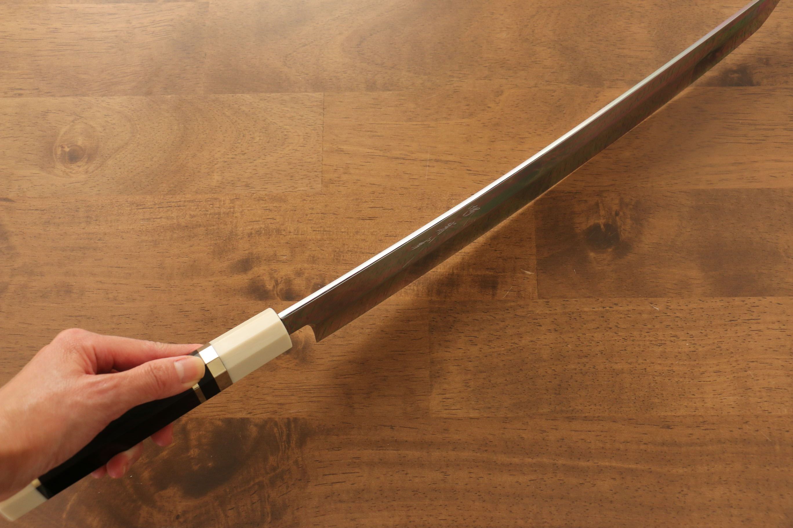 Jikko Silver Steel No.3 Sakimaru Yanagiba  360mm Ebony with Ring Handle - Japanny - Best Japanese Knife