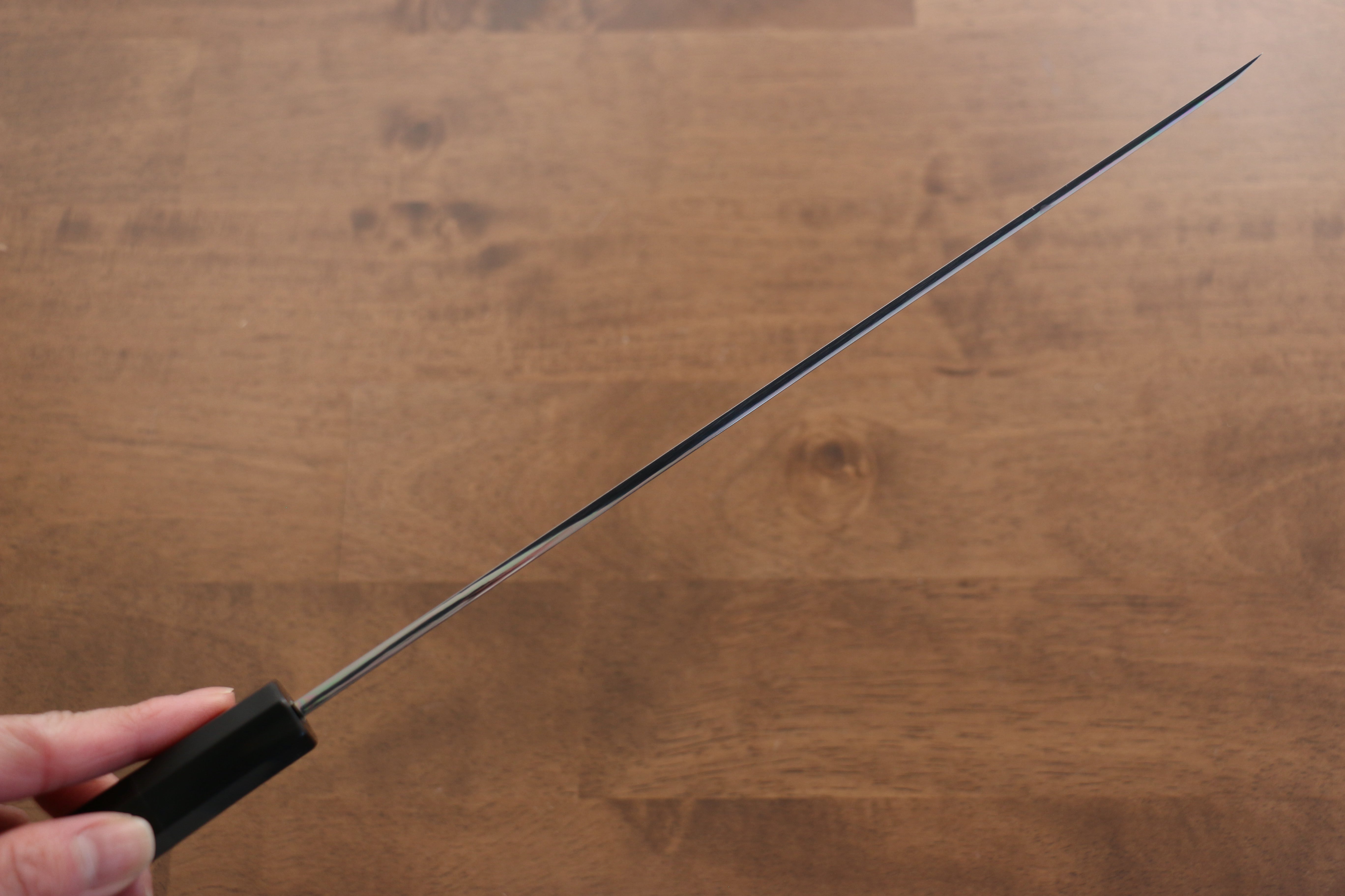 Jikko Fujisan Honyaki White Steel No.3 Mirrored Finish Sakimaru Yanagiba  270mm Ebony Wood Handle - Japanny - Best Japanese Knife