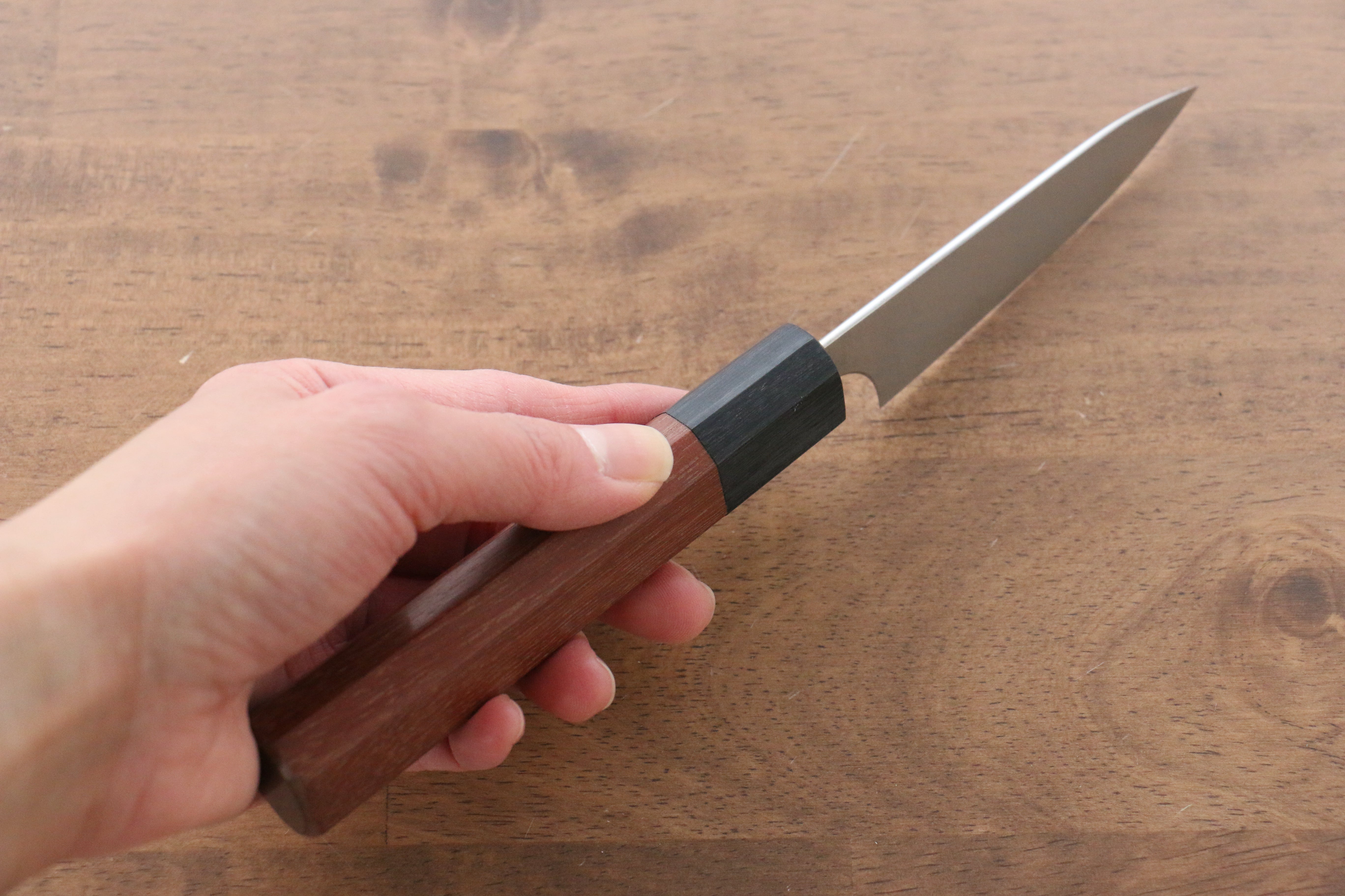 Shibata Takayuki Koutetsu Blue Super Petty-Utility  80mm Jarrah Handle - Japanny - Best Japanese Knife