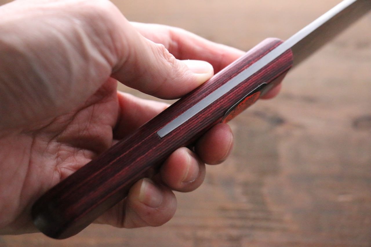 Shigeki Tanaka VG10 17 Layer Damascus Gyuto  210mm Red Pakka wood Handle - Japanny - Best Japanese Knife